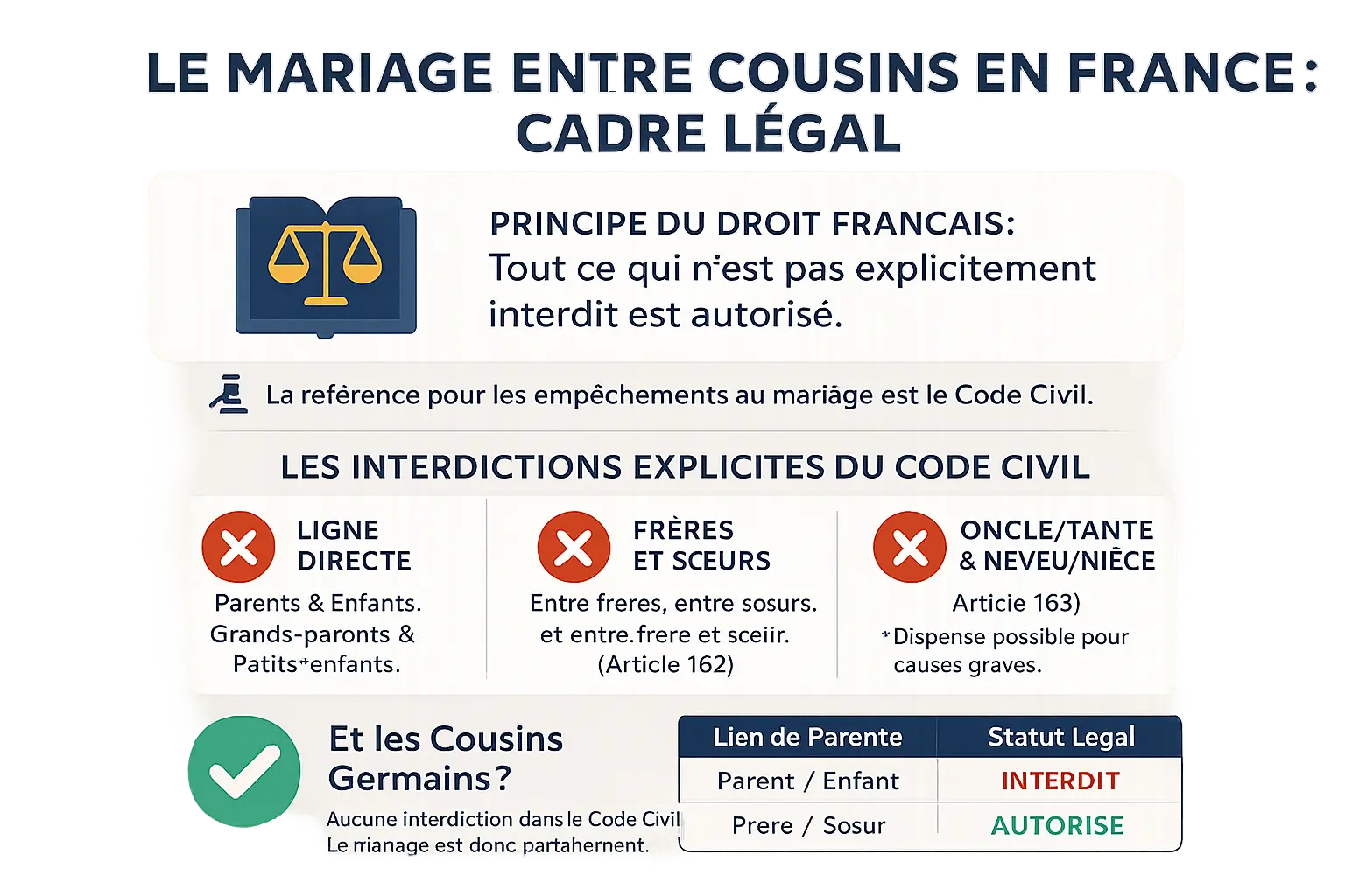 Illustration légale du mariage entre cousins