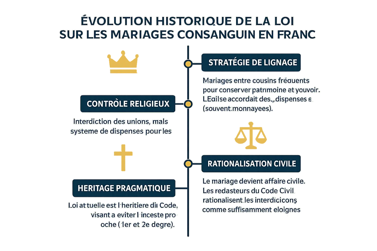 Illustration d'arbre généalogique avec les différents degrés de parenté