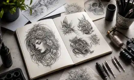 Carnet de tatouages créatifs avec motifs originaux et inspirants
