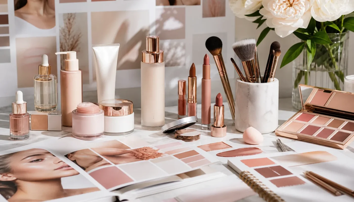 Couverture magazine beauté avec conseils personnalisés pour peau et maquillage