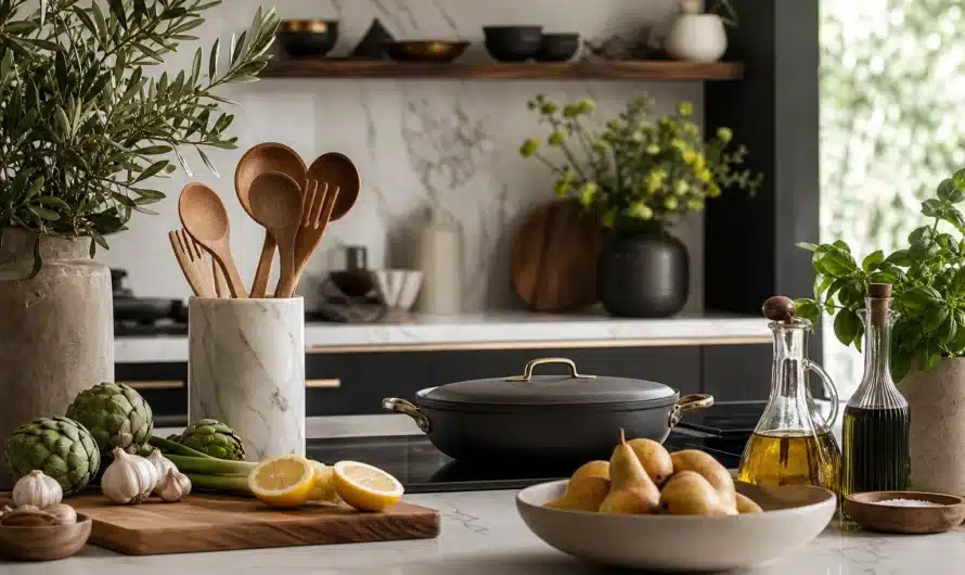 Couverture magazine cuisine art de vivre avec plats élégants et décorations