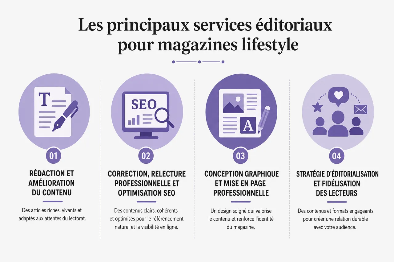 Les services éditoriaux pour magazine qui font vraiment la différence , Les principaux services éditoriaux pour magazines lifestyle