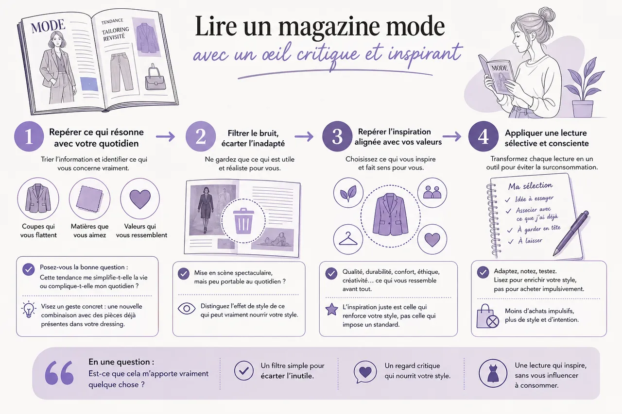 7 façons de lire un magazine mode sans suivre les tendances au hasard , Lire un magazine mode avec un œil critique et inspirant