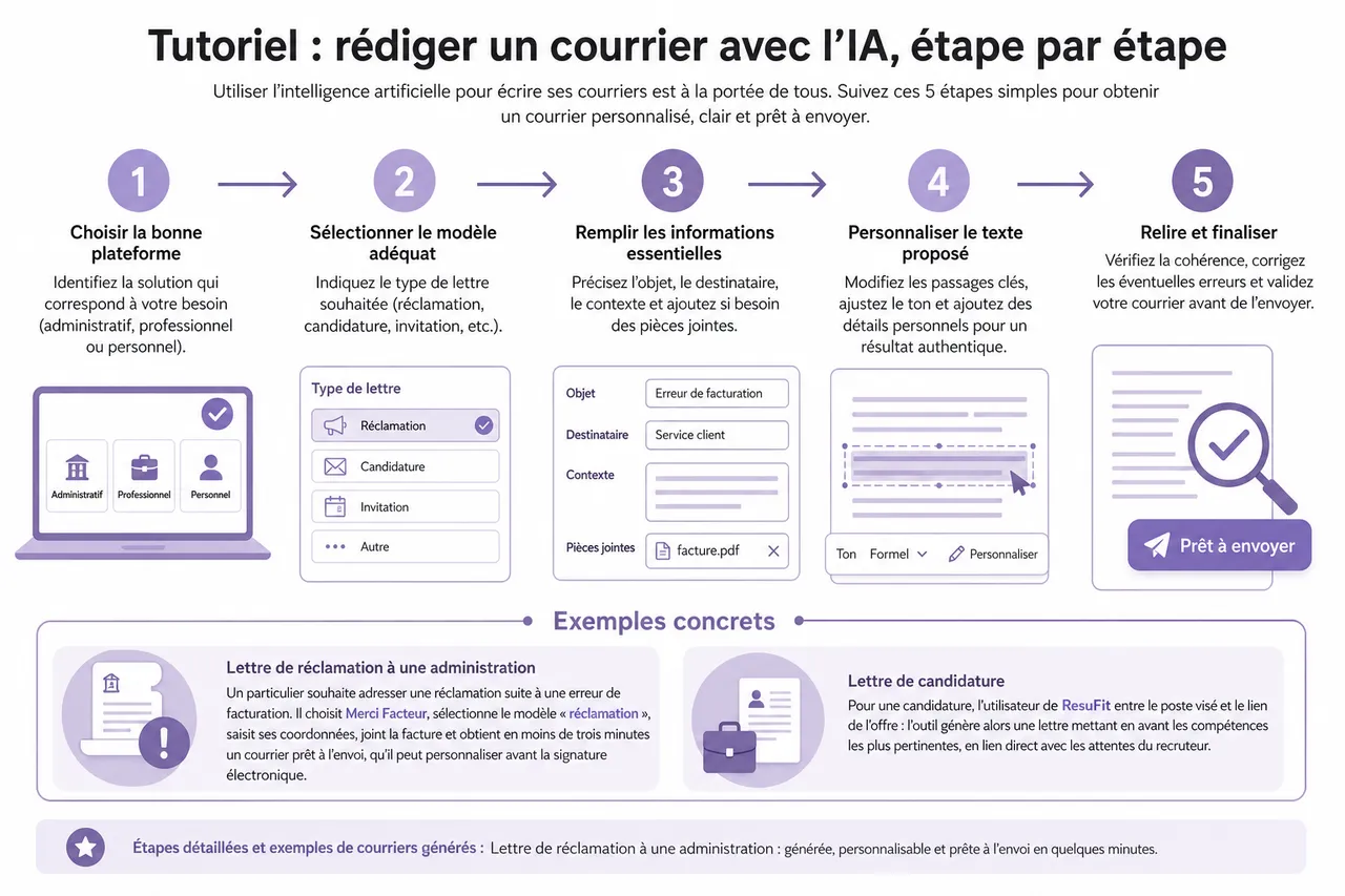 Comment l'IA révolutionne la rédaction de vos courriers en 2026? , Tutoriel: rédiger un courrier avec l’IA, étape par étape