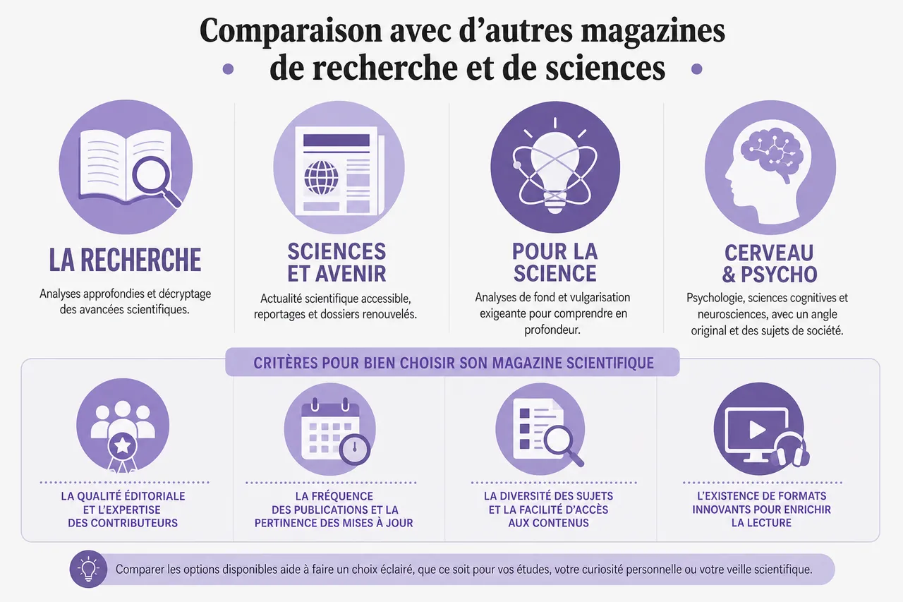 Magazine de recherche en 2026: ce qui change pour les lecteurs curieux , Comparaison avec d’autres magazines de recherche et de sciences
