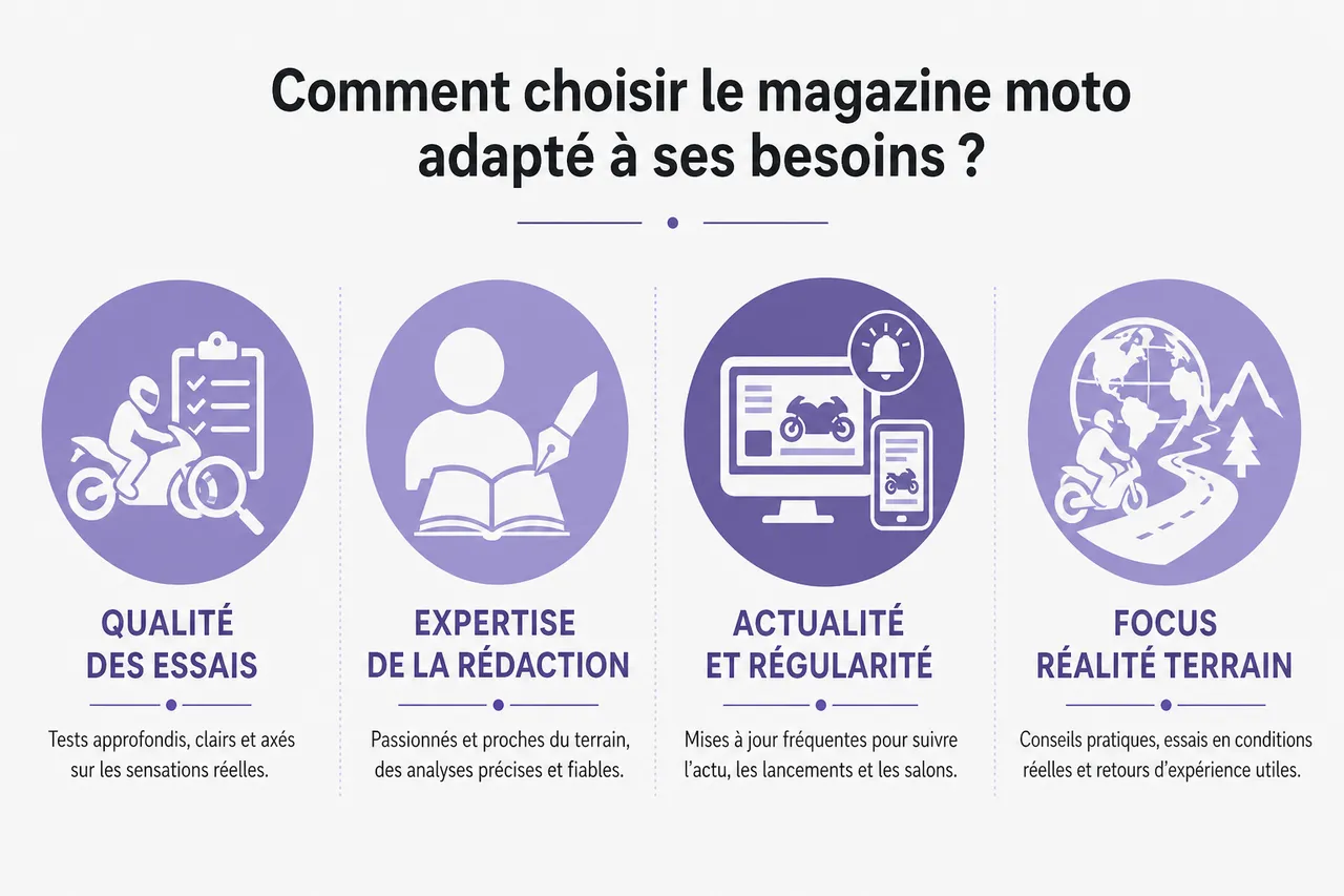 Quel magazine moto choisir pour suivre l’actualité et les essais? , Comment choisir le magazine moto adapté à ses besoins?