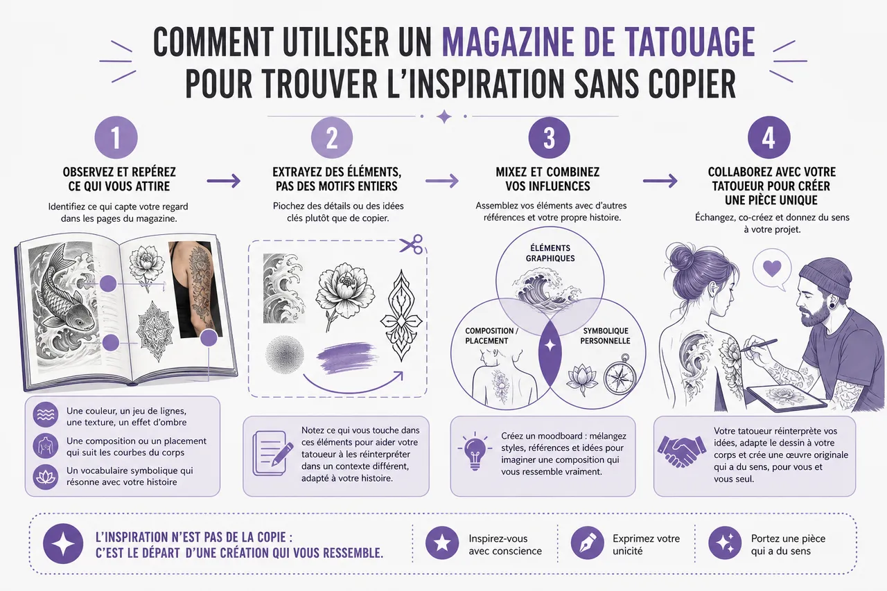 Magazine tatouage pour trouver des idées sans copier les motifs vus partout , Comment utiliser un magazine de tatouage pour trouver l’inspiration sans copier