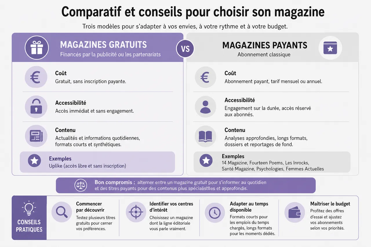 14 magazines à découvrir pour trouver le format qui vous correspond , Comparatif et conseils pour choisir son magazine