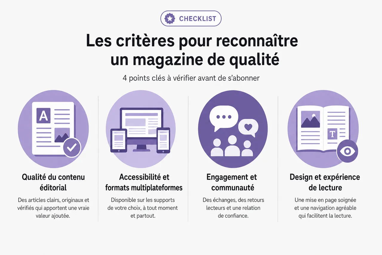 Comment repérer un bon magazine avant de s’abonner? , Les critères pour reconnaître un magazine de qualité