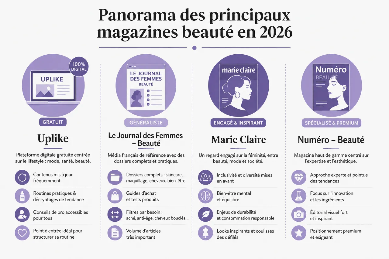 Magazine beauté pour choisir les conseils qui vous conviennent vraiment , Panorama des principaux magazines beauté en 2026