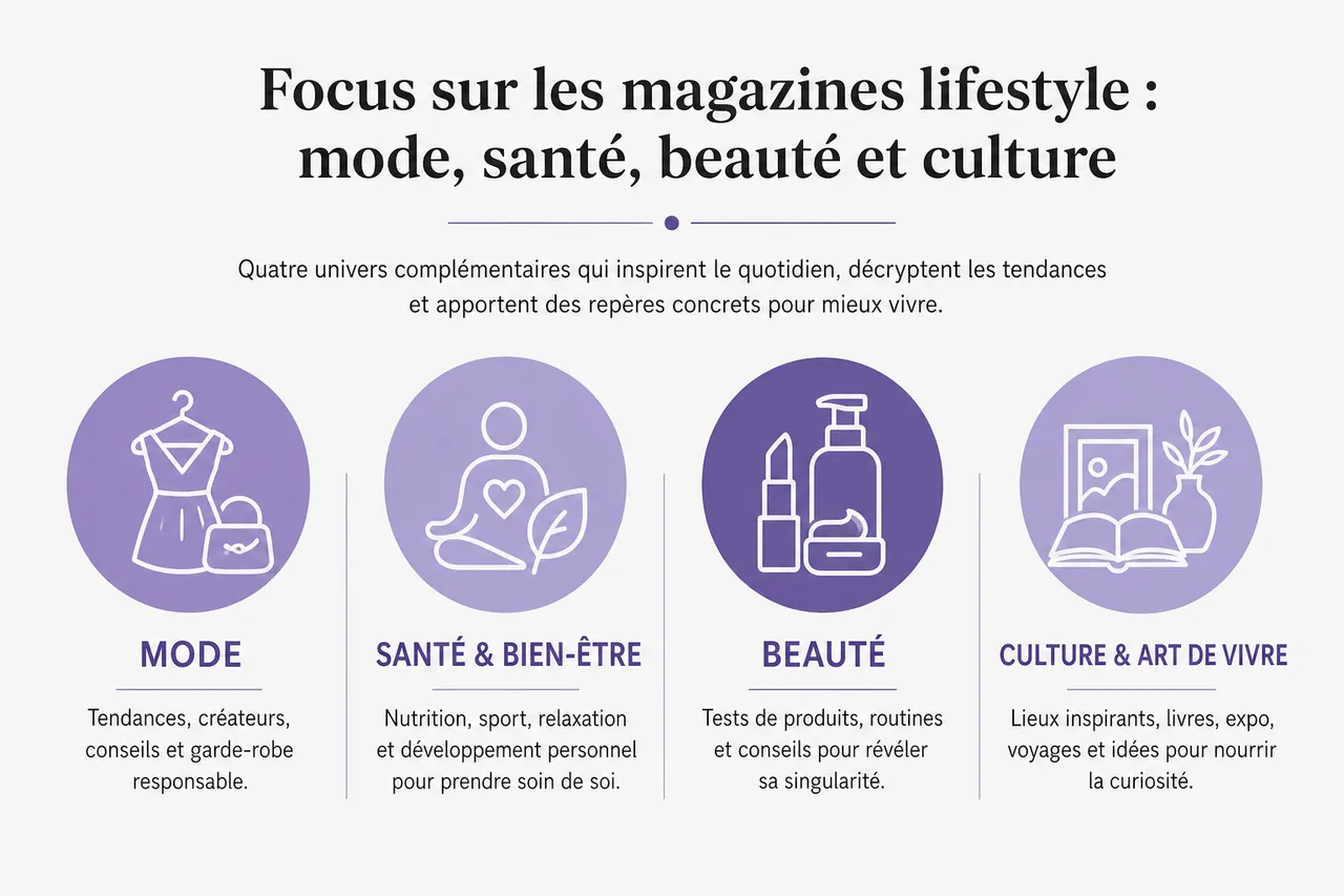 Magazine en France: les formats français à connaître en priorité , Focus sur les magazines lifestyle: mode, santé, beauté et culture