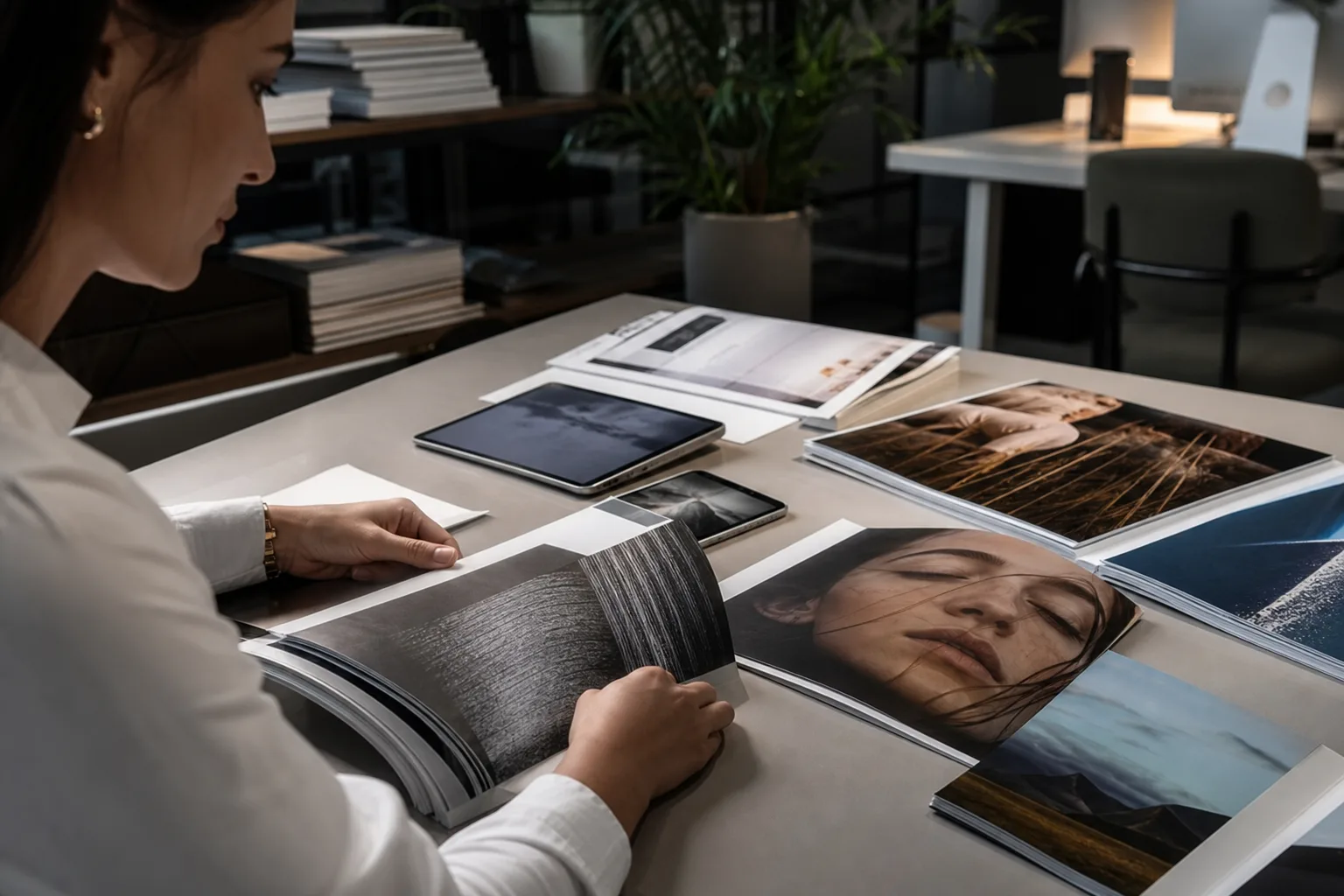 Magazine professionnel avec loupe et critères de sélection