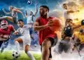 Couverture magazine de sport avec athlètes et articles spécialisés