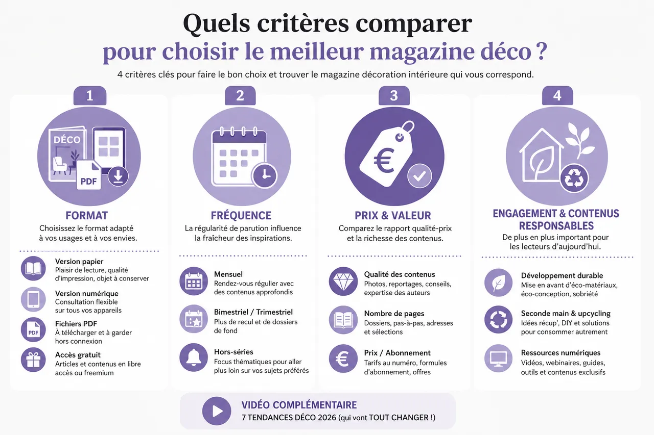 5 questions à se poser avant de choisir un magazine de décoration intérieure , Quels critères comparer pour choisir le meilleur magazine déco?