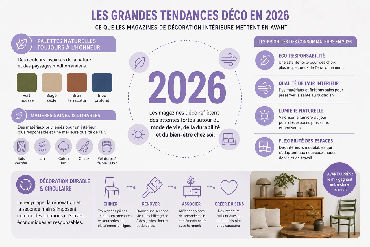 5 questions à se poser avant de choisir un magazine de décoration intérieure , Quelles tendances et inspirations trouve-t-on dans les magazines déco en 2026?