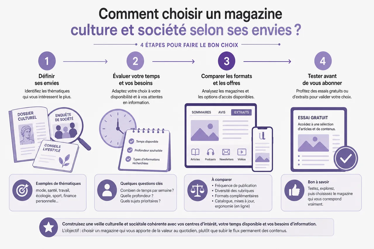 Magazine culture et société pour suivre l’actualité sans se limiter aux gros titres , Comment choisir un magazine culture et société selon ses envies?